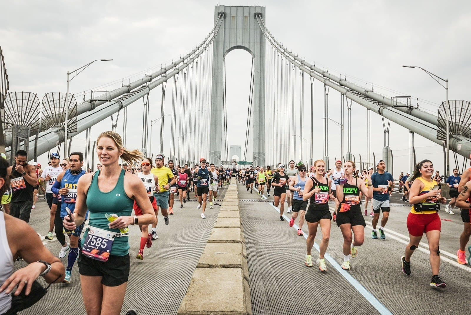 runners on a bridge